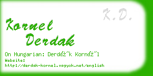kornel derdak business card